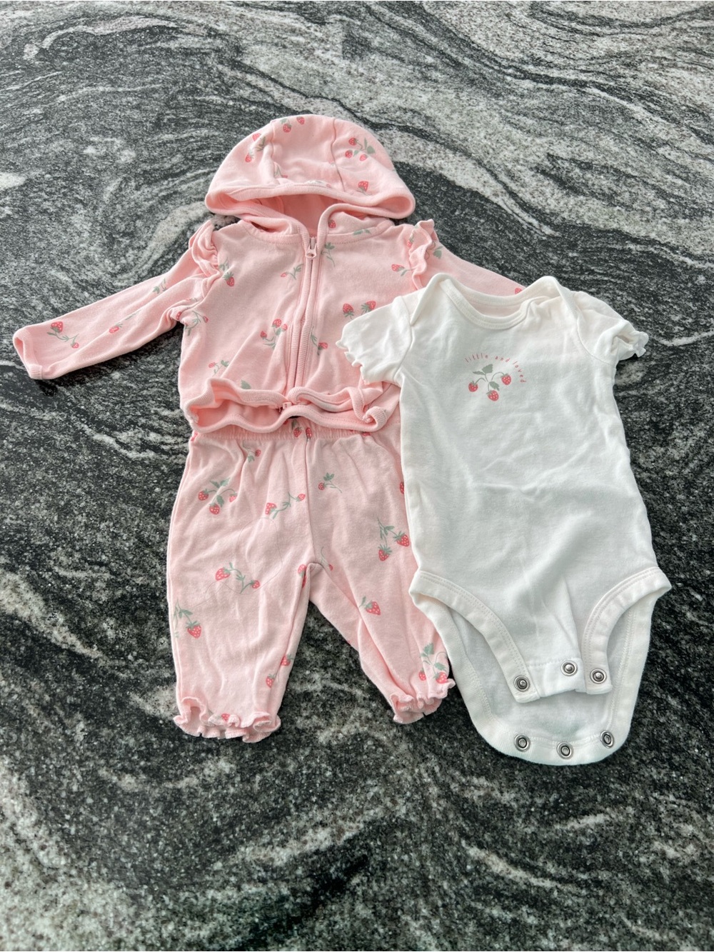 Carter's Pink Strawberry 3 Piece Set